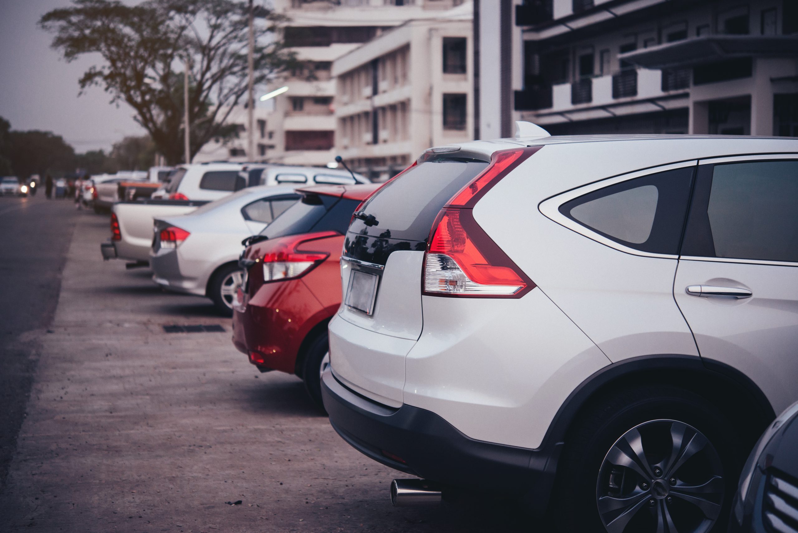 row of parked cars