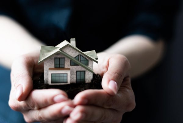 hands holding a miniature house