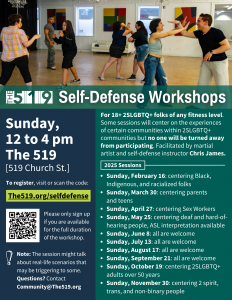 poster for 519 sef-defense workshops